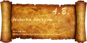 Andorka Bertram névjegykártya